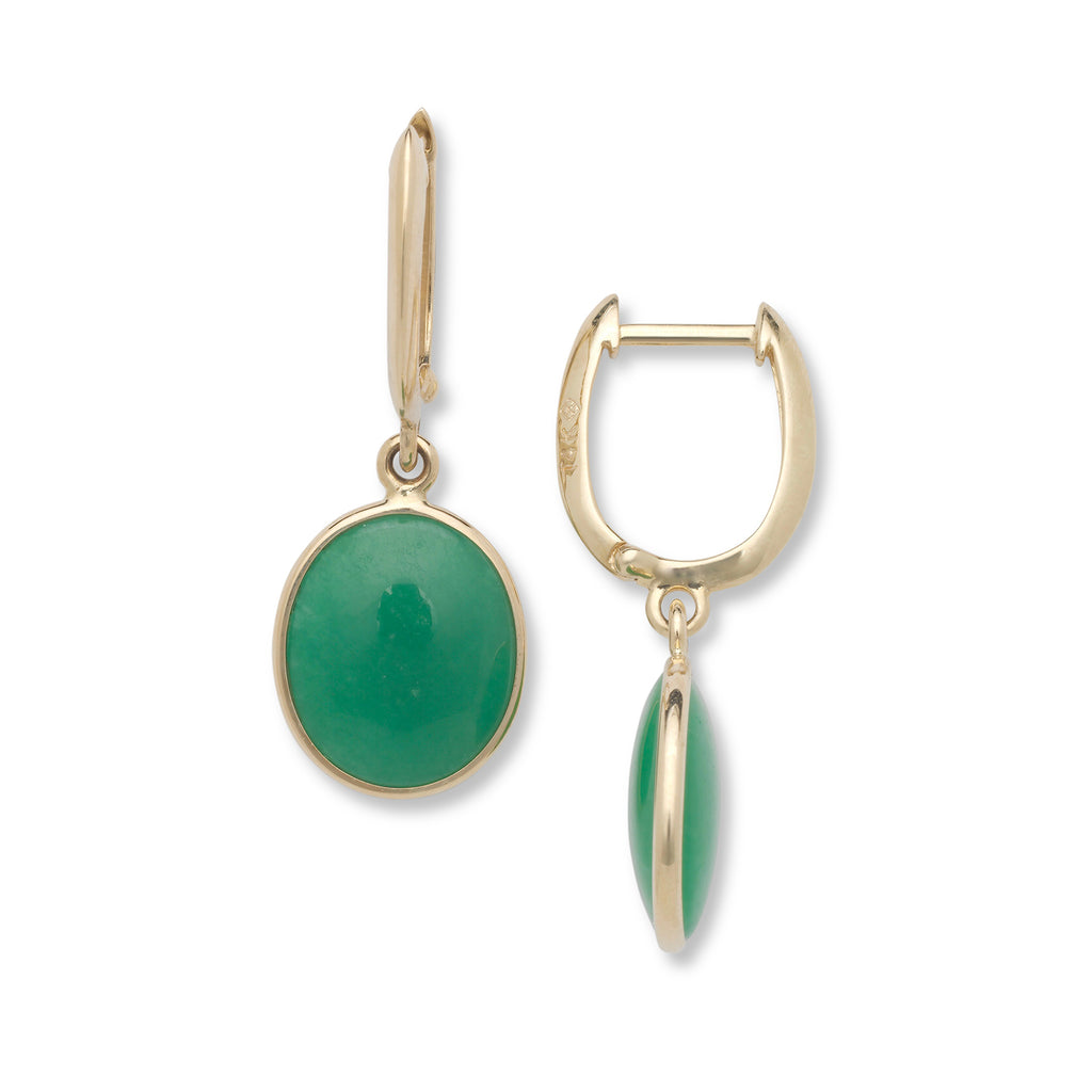 14K Gold U-Shaped Oval Earrings