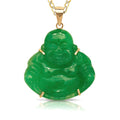 14K Gold Small Jade Buddha Pendant (Pronged)