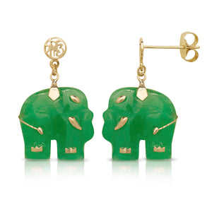 14K Small Elephant Earrings