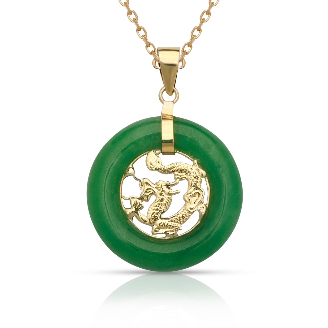 14K Small Dragon Lifesaver Pendant