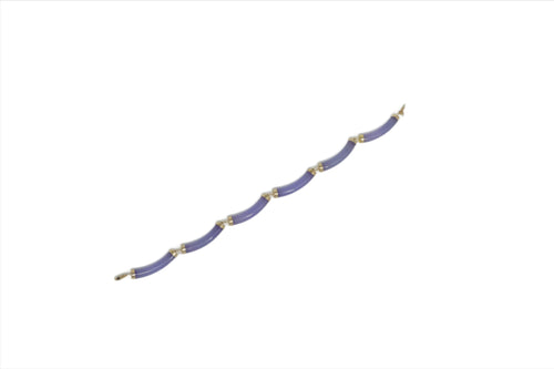 14K Gold Jade 6 Segment Bamboo Bracelet