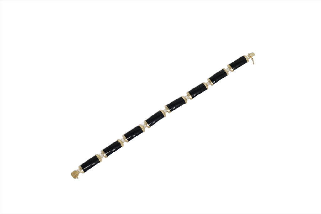 14K Gold Jade 8 Segment Bracelet