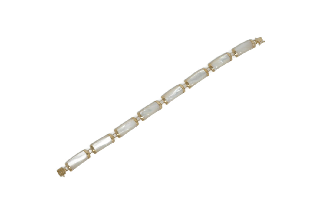 14K Gold Jade 8 Segment Bracelet
