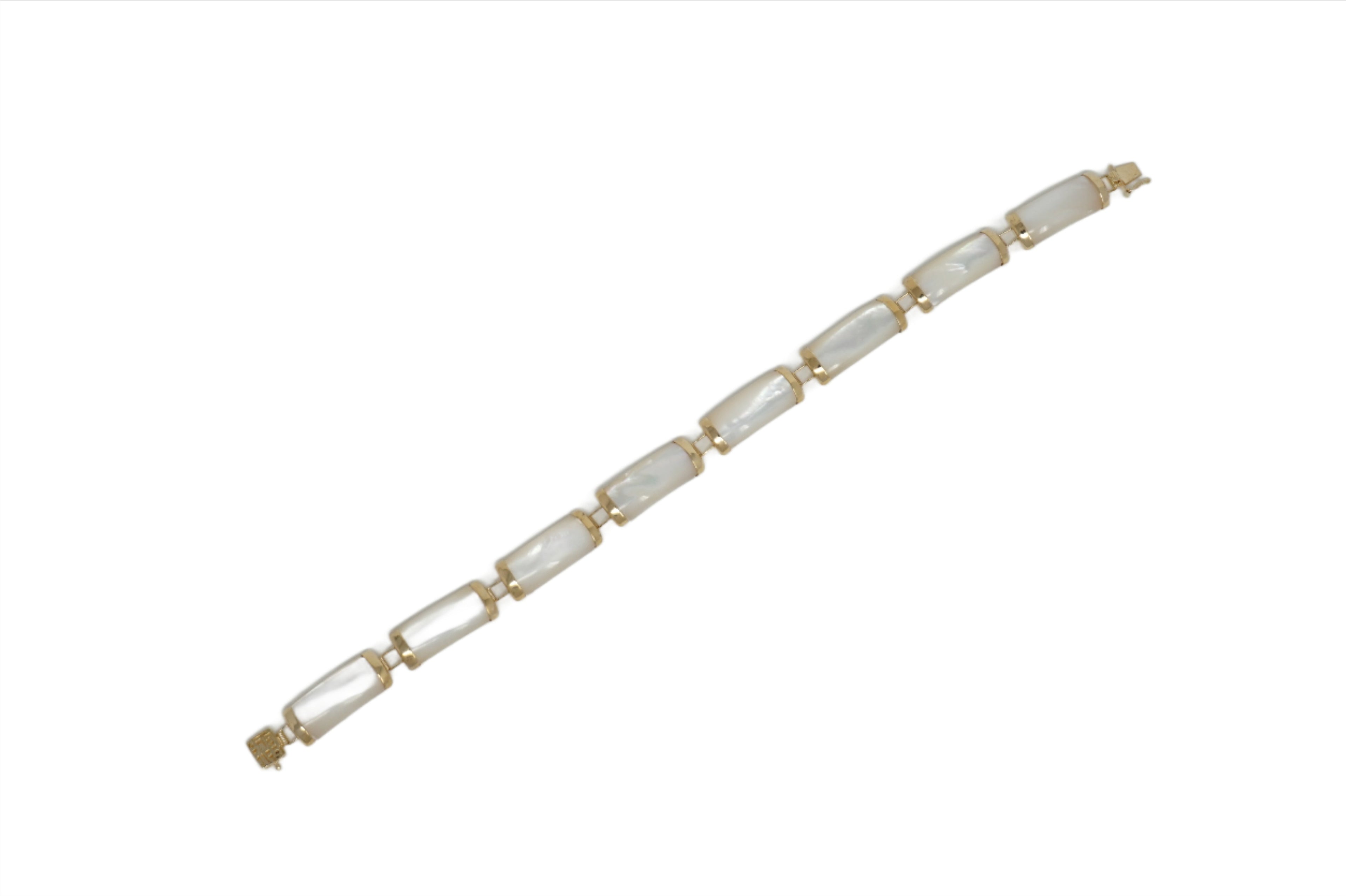 14K Gold Jade 8 Segment Bracelet