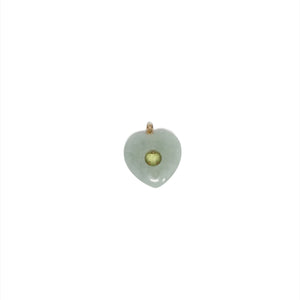 14K Heart Pendant With Middle Stone
