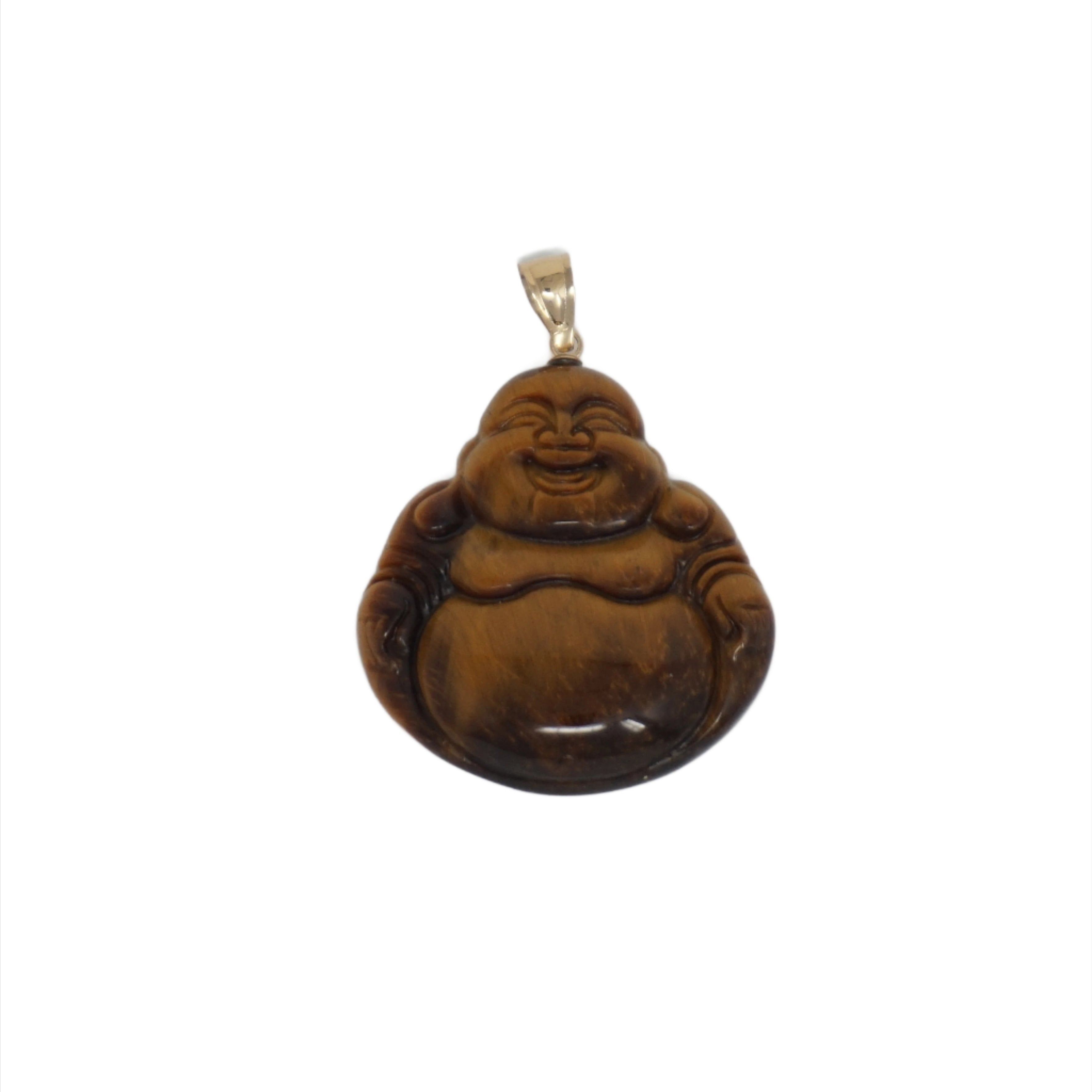 14K Gold Large Jade Buddha Pendant (No Prongs)