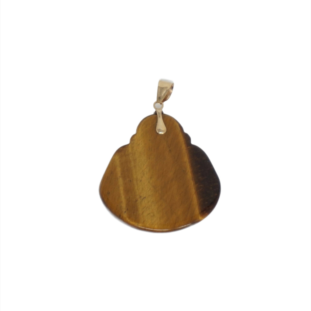 14K Gold Large Jade Buddha Pendant (No Prongs)