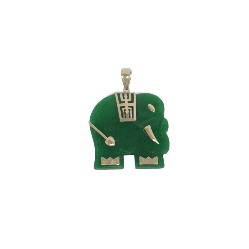 14K Large Elephant Pendant