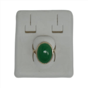 14K Oval-Shaped Jade Ring