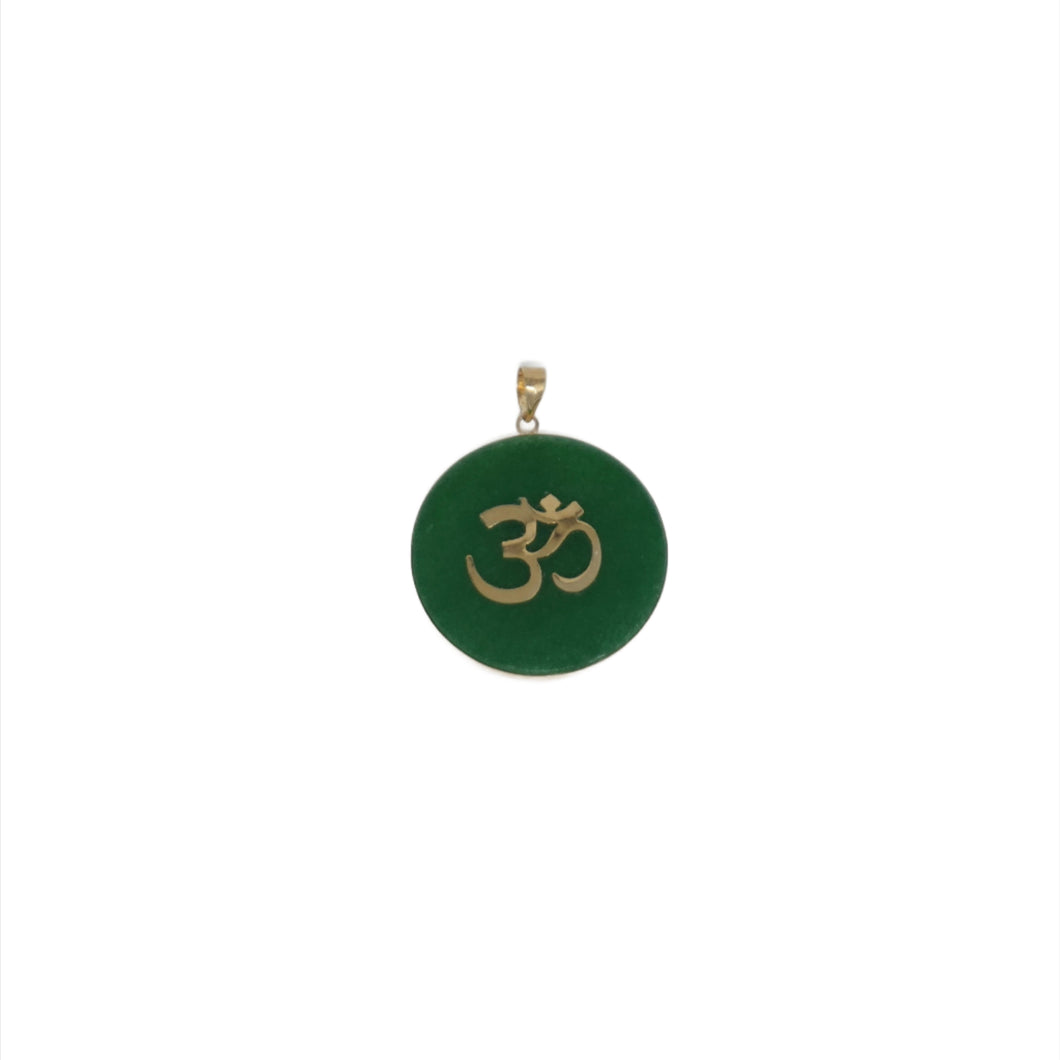 14K Circle Om Pendant