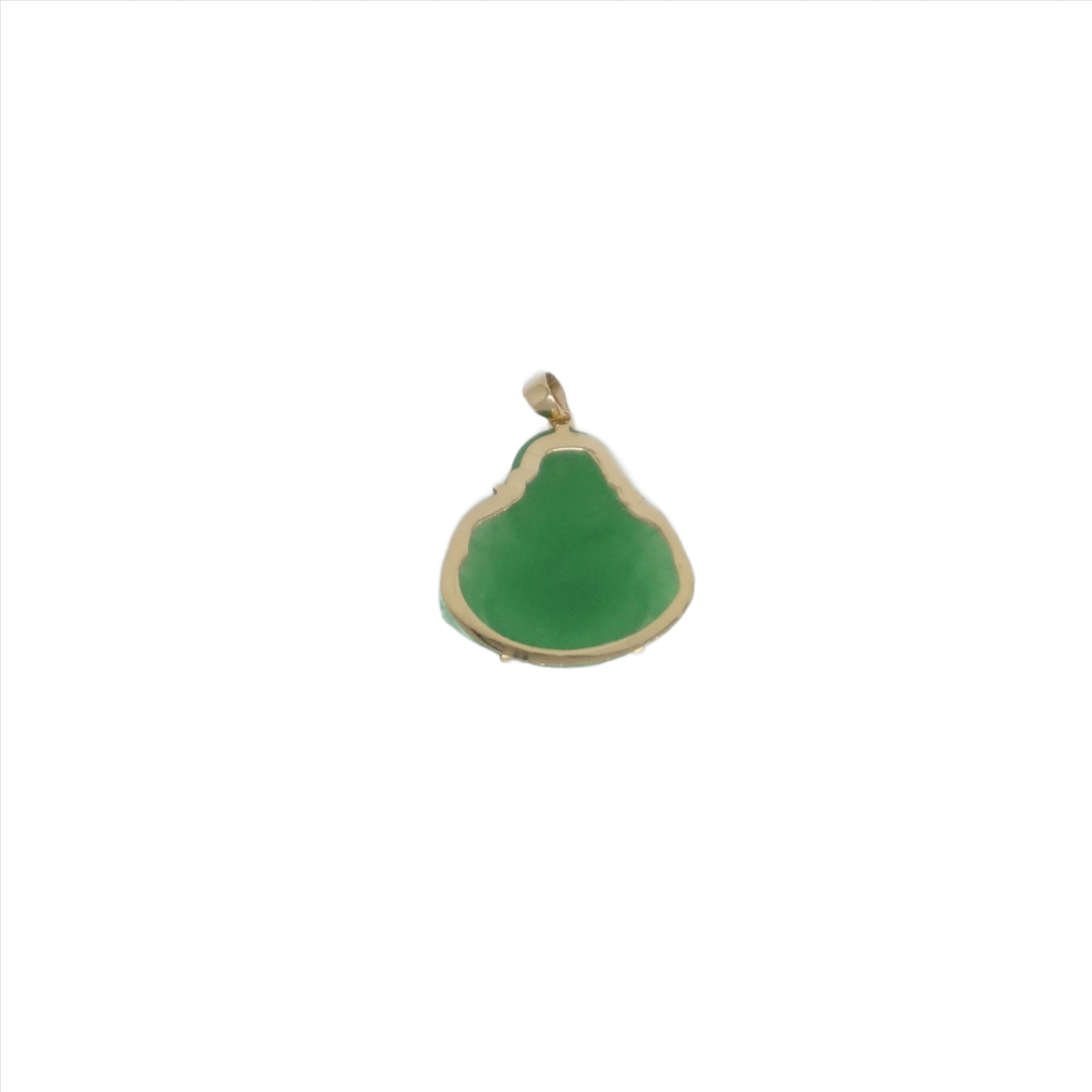 14K Gold Small Jade Buddha Pendant (Pronged)