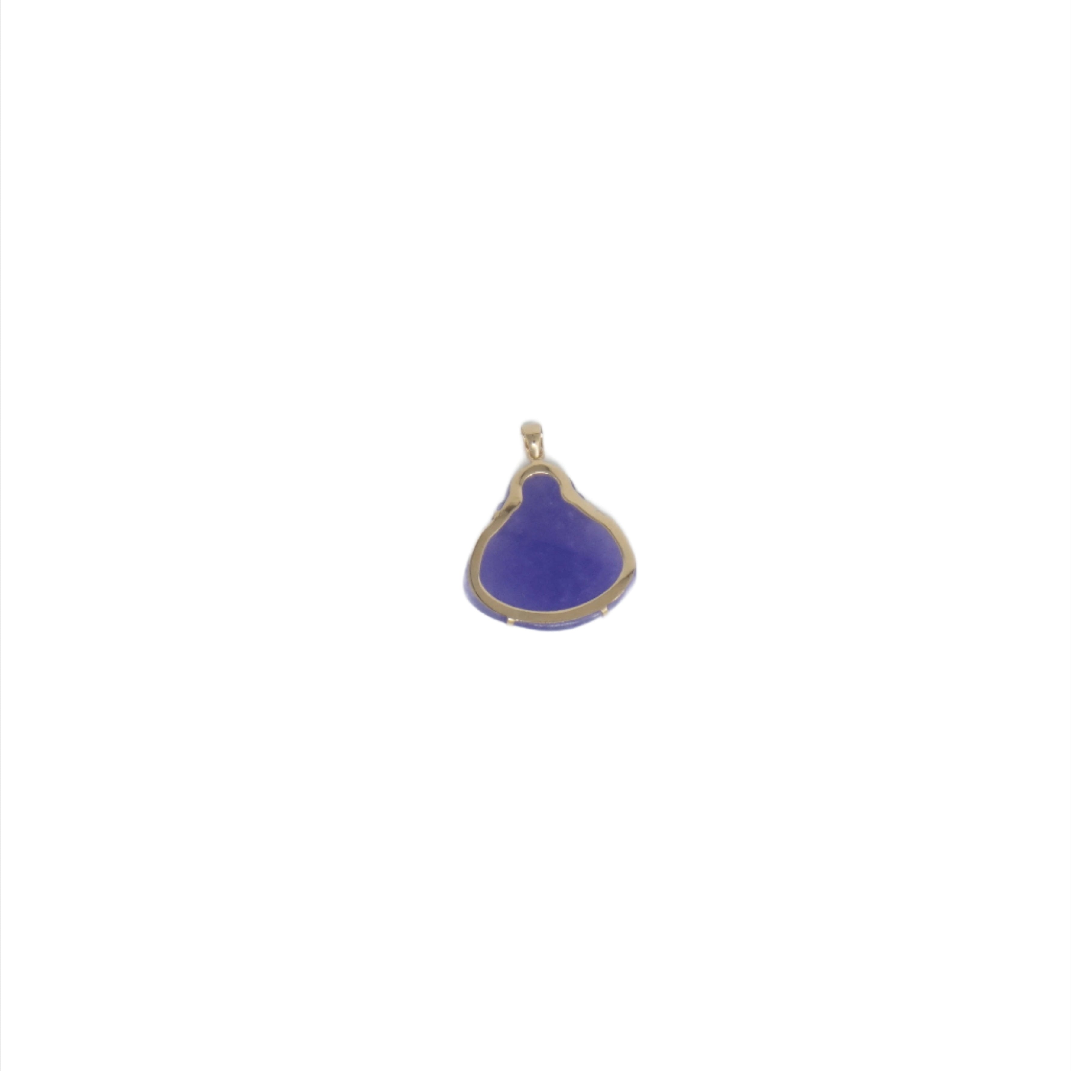 14K Gold Small Jade Buddha Pendant (Pronged)