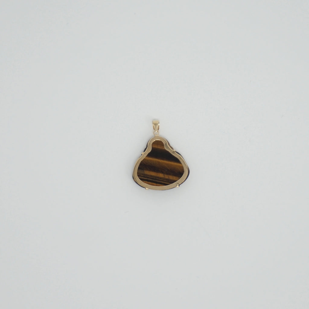 14K Gold Small Jade Buddha Pendant (Pronged)