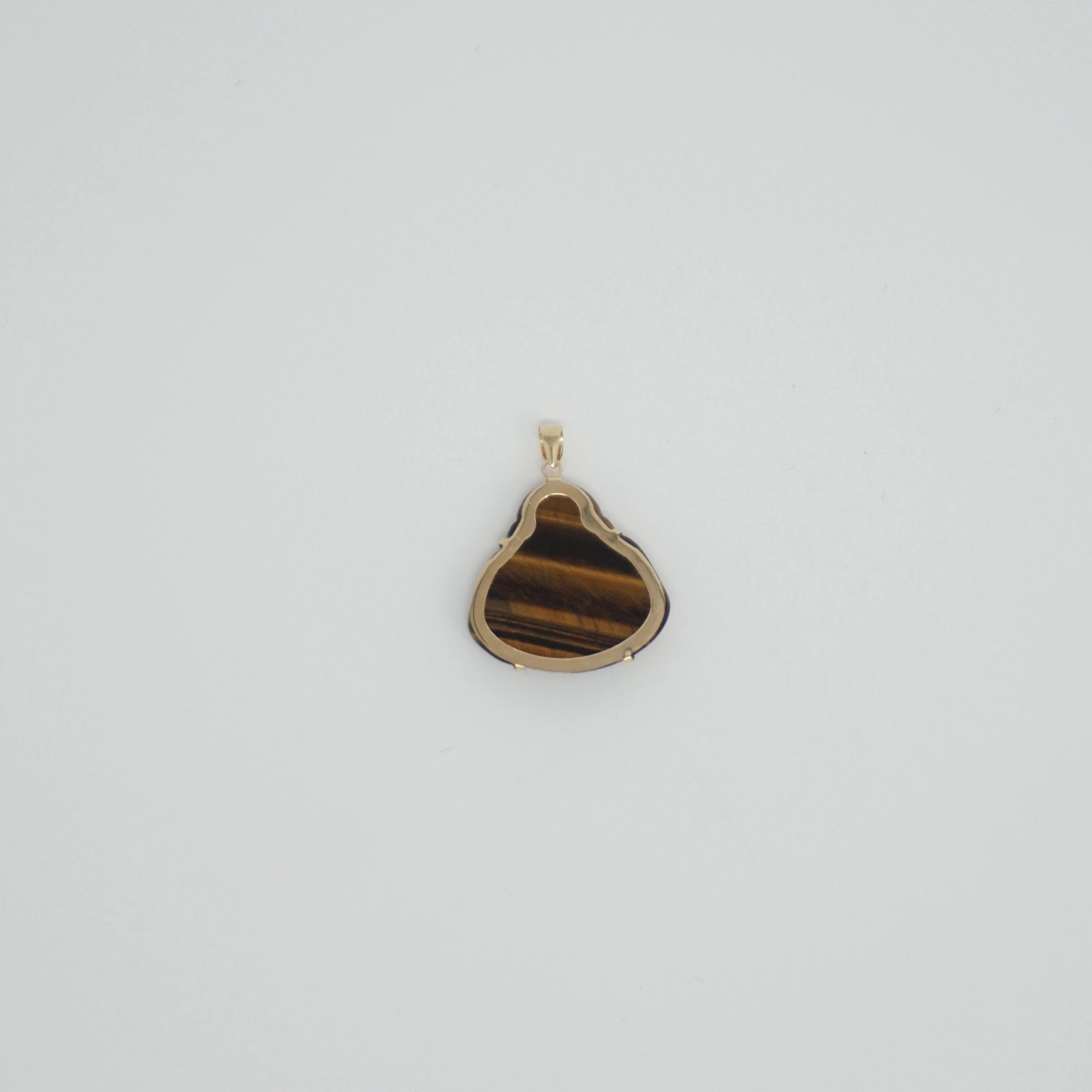 14K Gold Small Jade Buddha Pendant (Pronged)