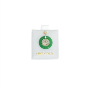 14K Small Round Good Luck Charm Pendant