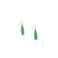 14K Gold Flat Jade Teardrop Earrings