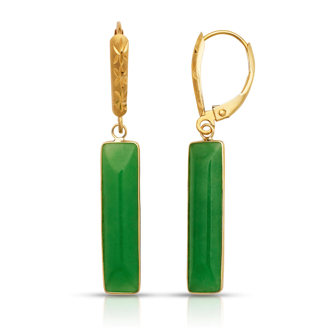 14K Rectangular Tube Earrings