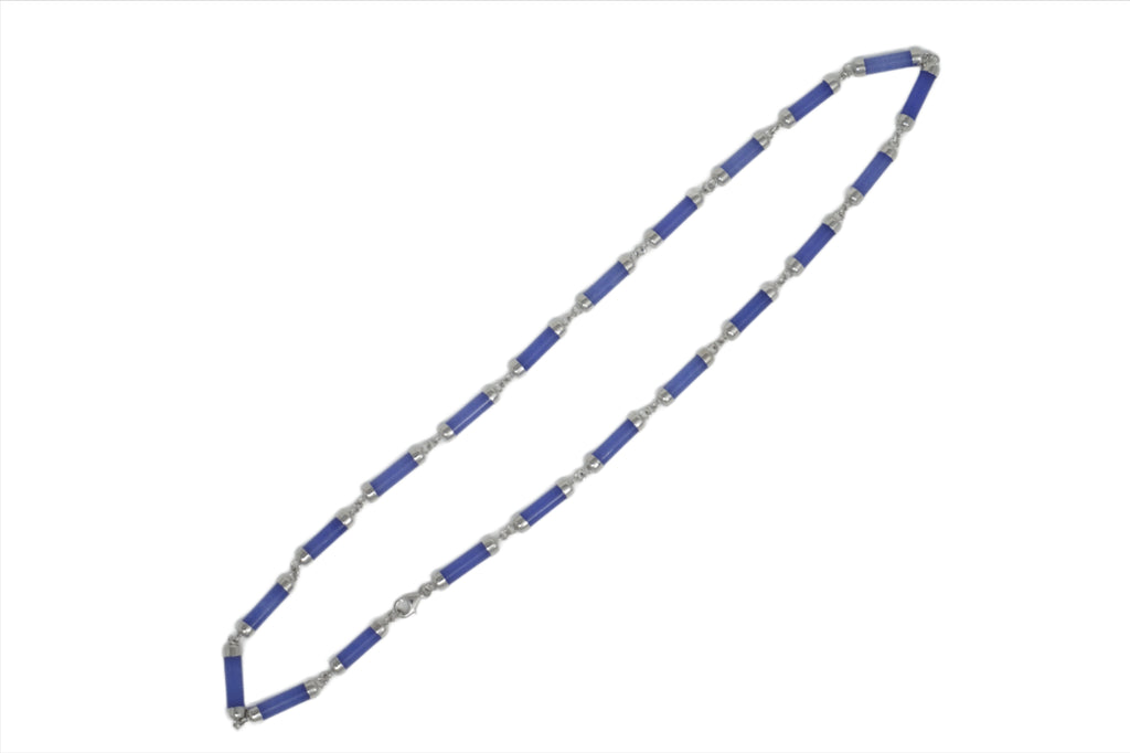 Sterling Silver Jade Cylinder Necklace