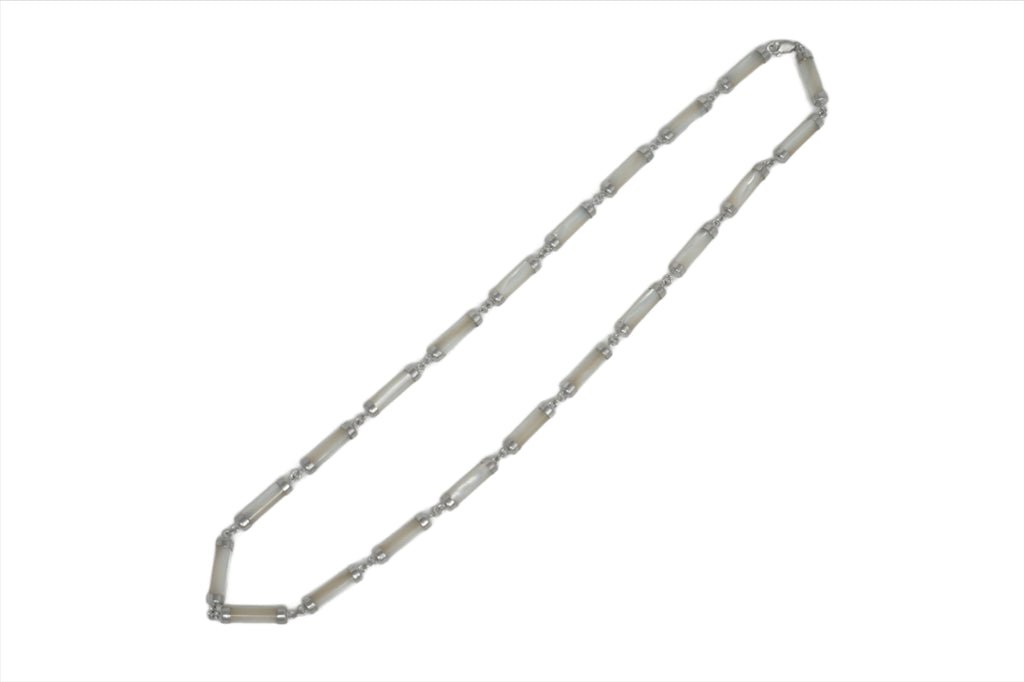 Sterling Silver Jade Cylinder Necklace