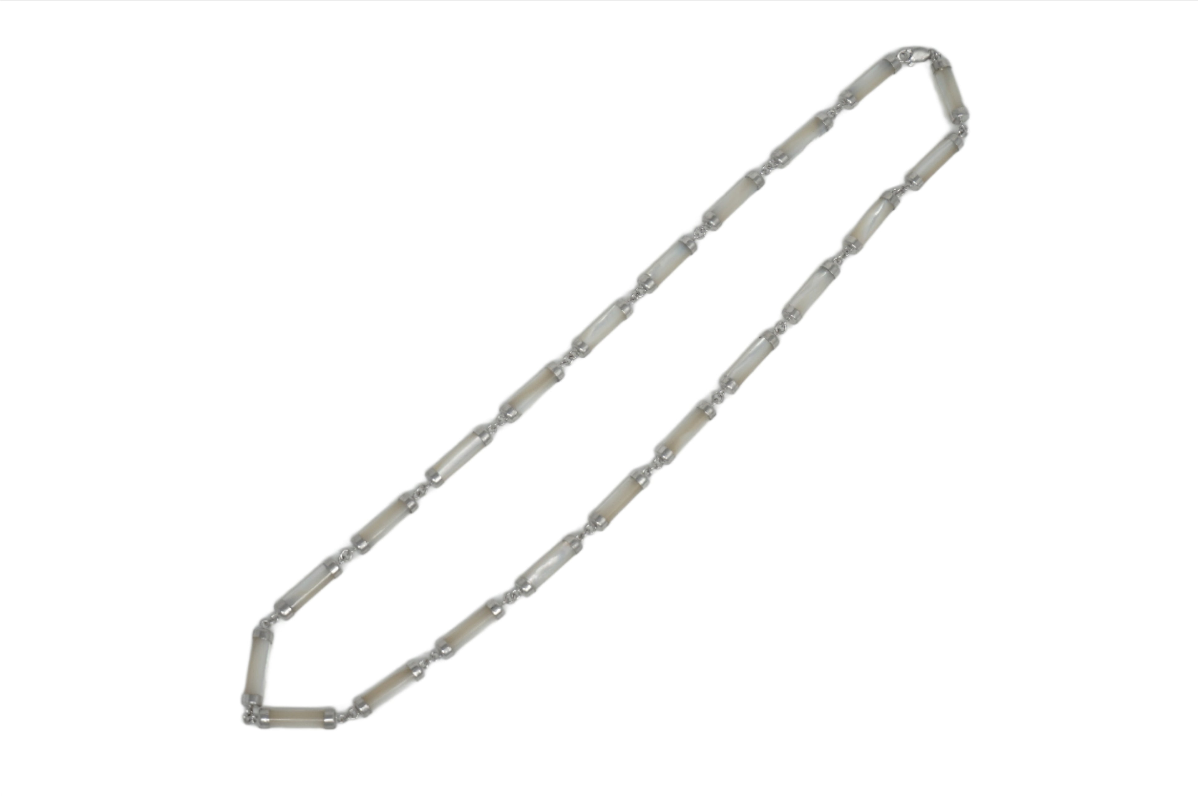 Sterling Silver Jade Cylinder Necklace