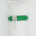 Sterling Silver Jade Two-Section Bangle