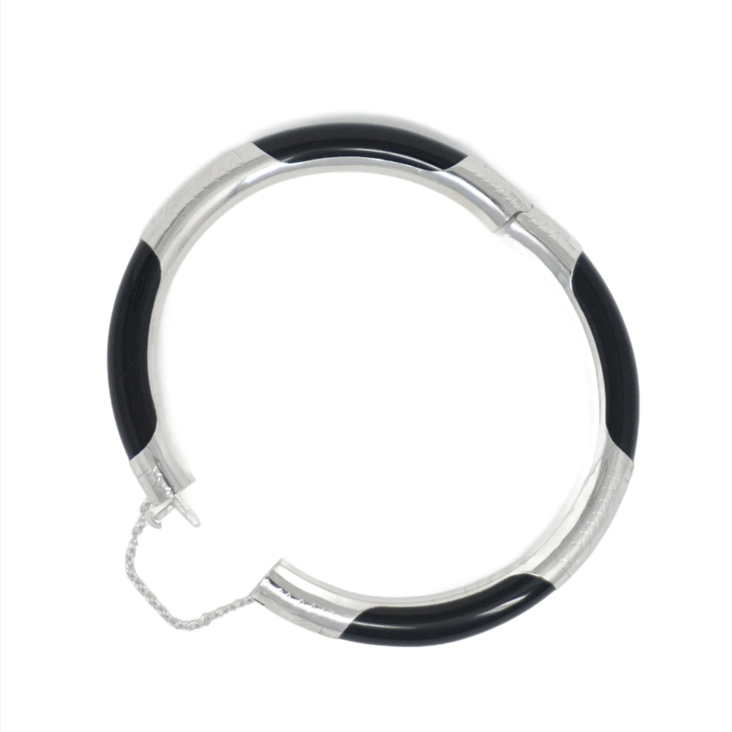 Sterling Silver Jade Four-Section Bangle