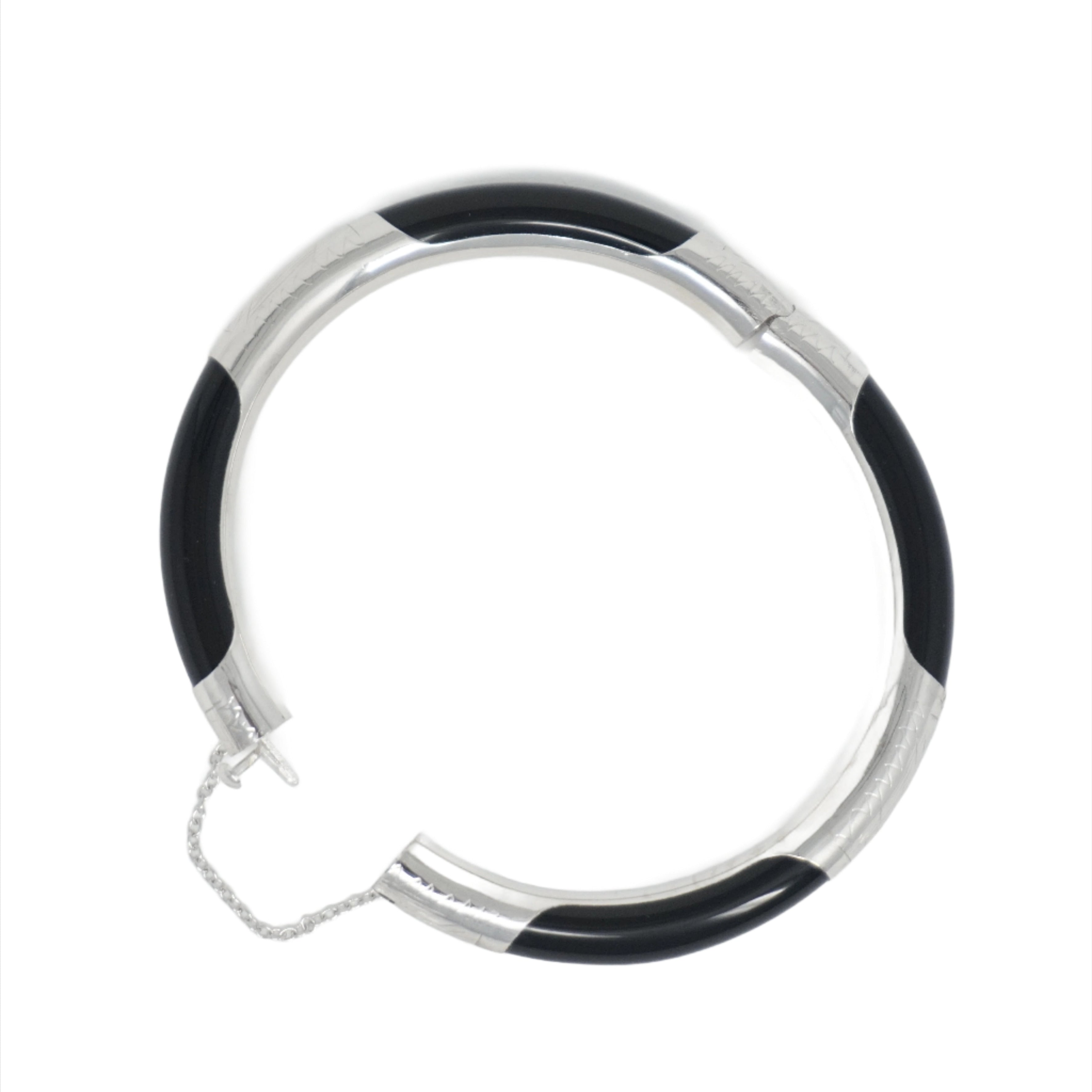 Sterling Silver Jade Four-Section Bangle