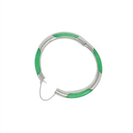 Sterling Silver Jade Four-Section Bangle