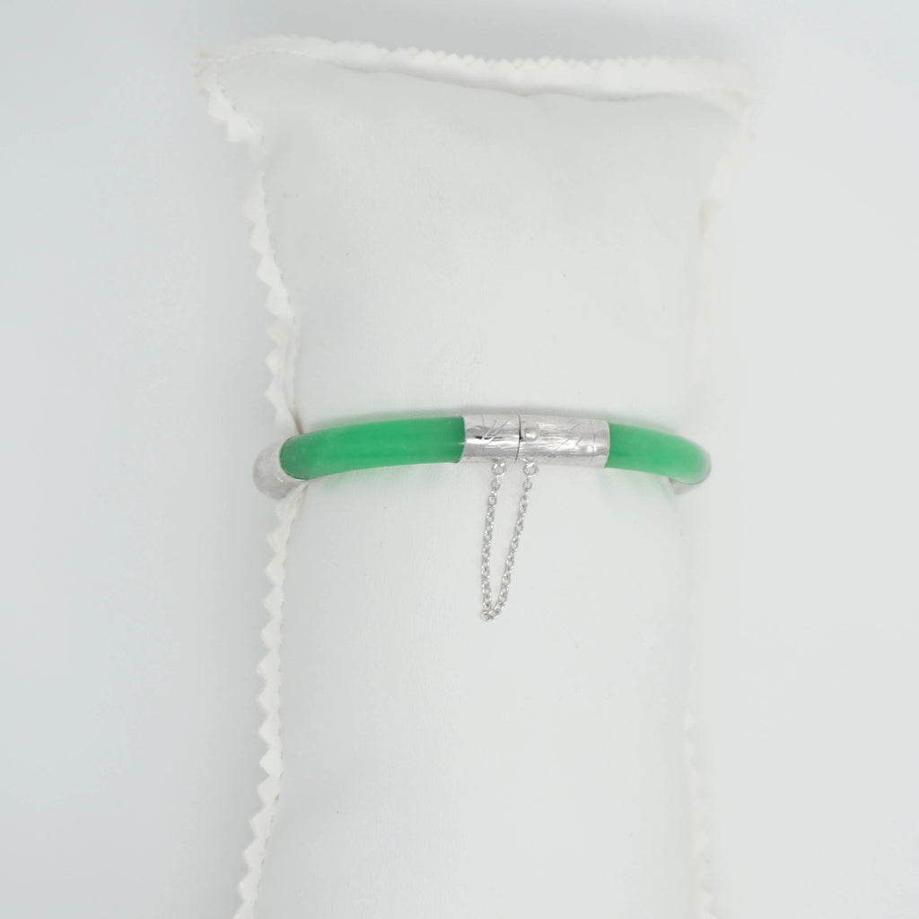 Sterling Silver Jade Four-Section Bangle