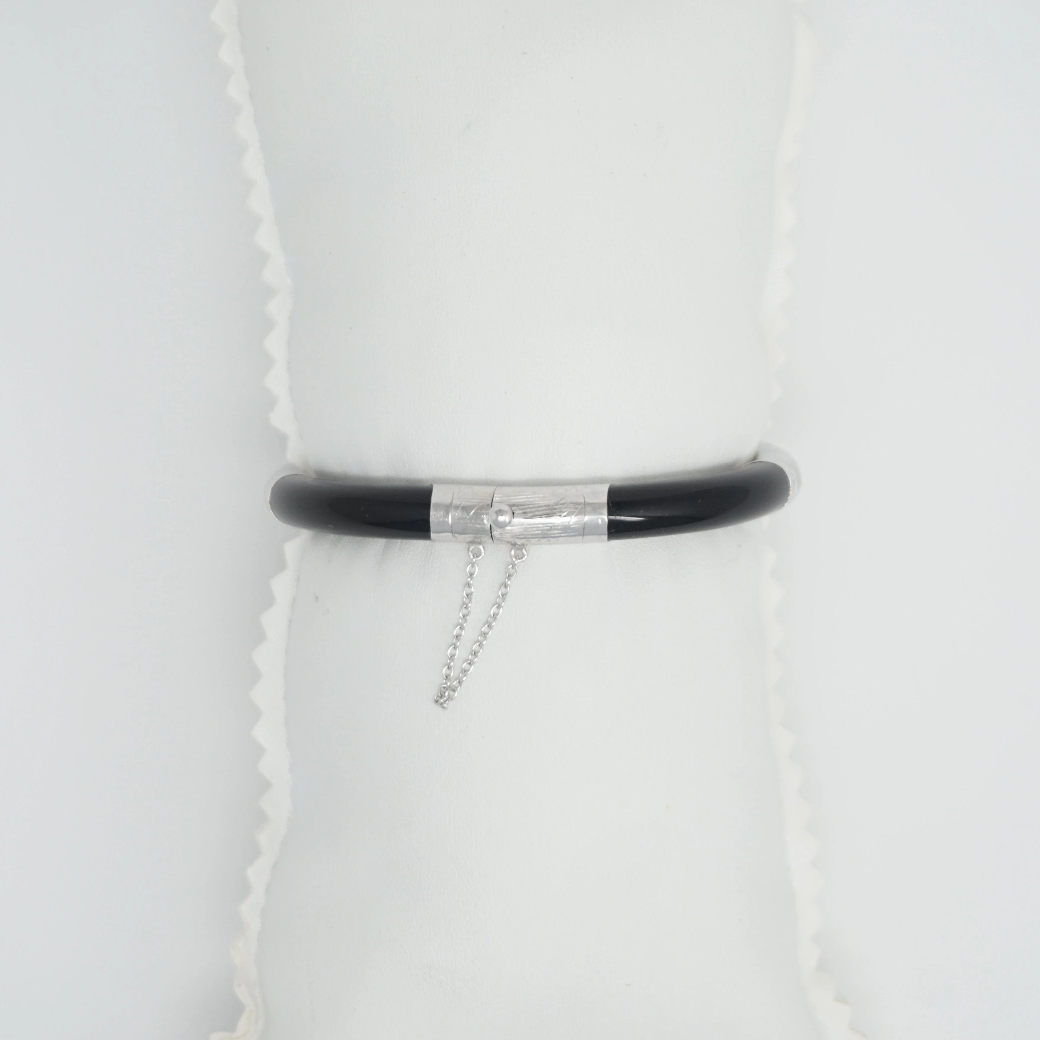 Sterling Silver Jade Four-Section Bangle