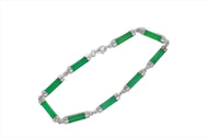 Sterling Silver Jade Cylinder Bracelet