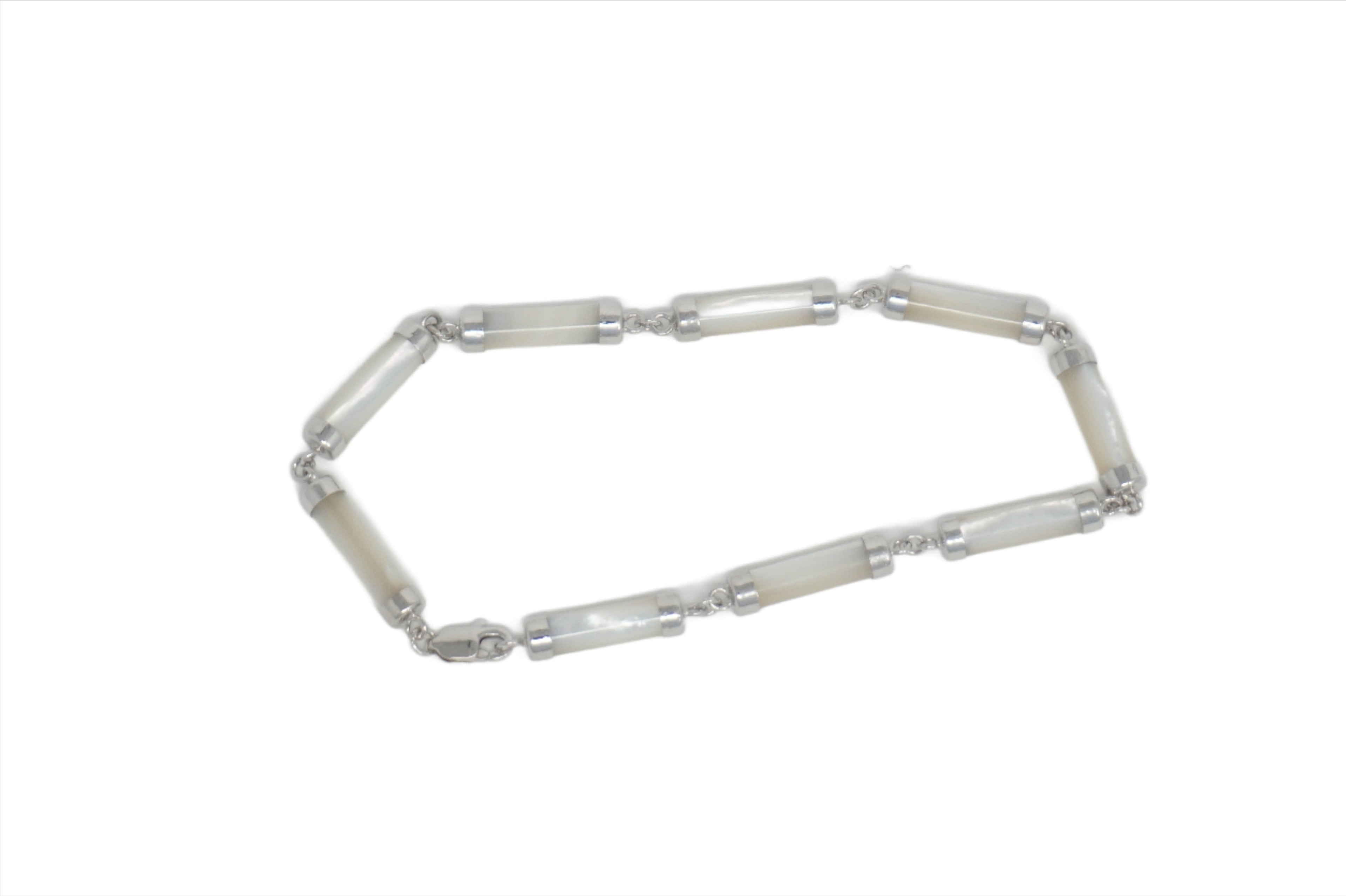 Sterling Silver Jade Cylinder Bracelet