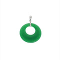 Sterling Silver Jade Round Agogo Pendant