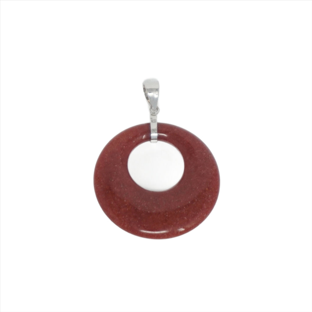 Sterling Silver Jade Round Agogo Pendant