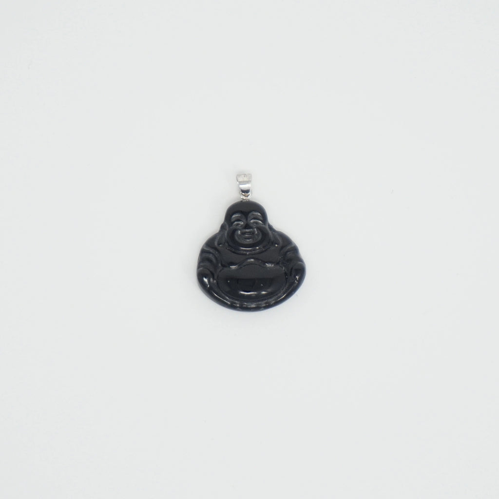 Sterling Silver Small Jade Buddha Pendant (No Prongs)