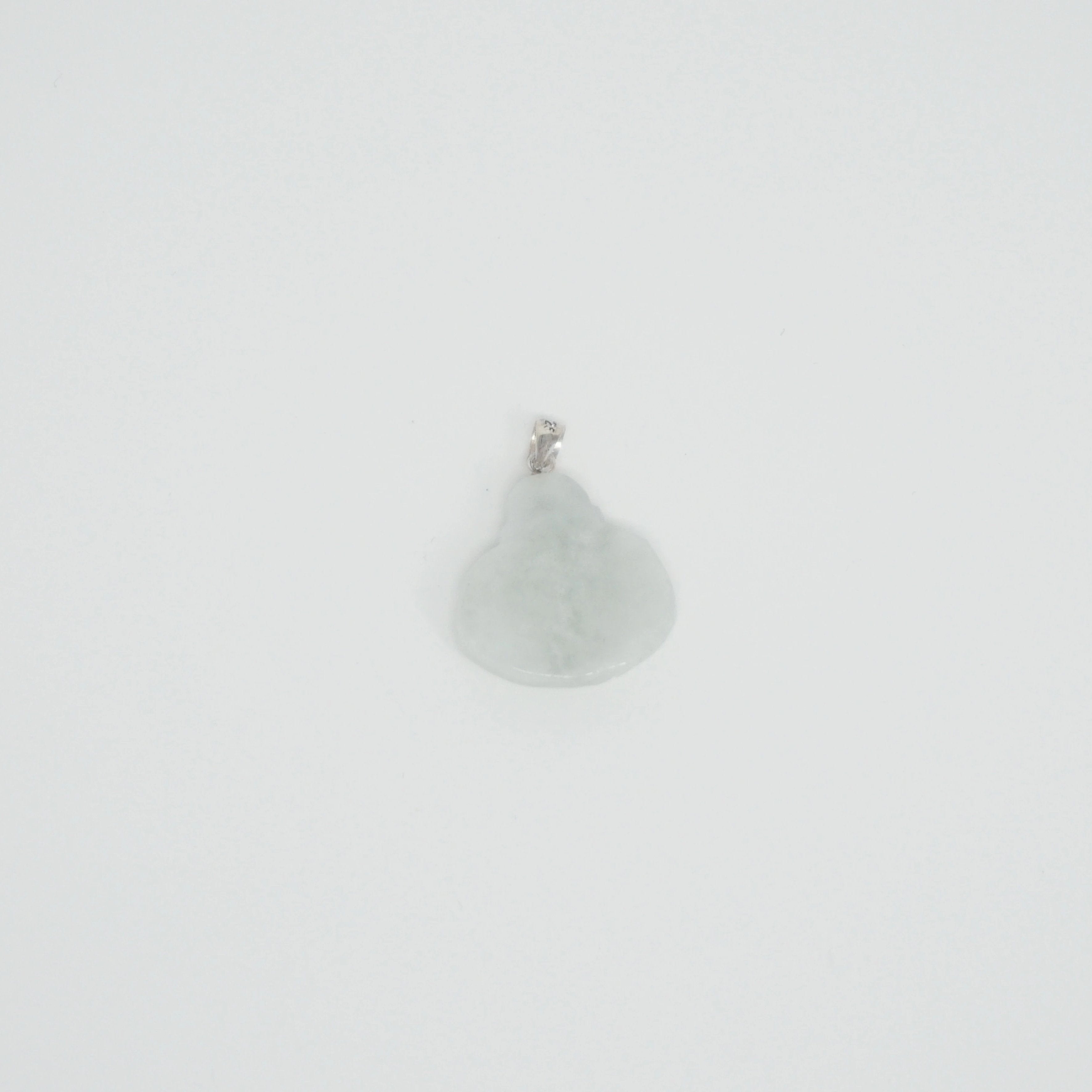 Sterling Silver Small Jade Buddha Pendant (No Prongs)
