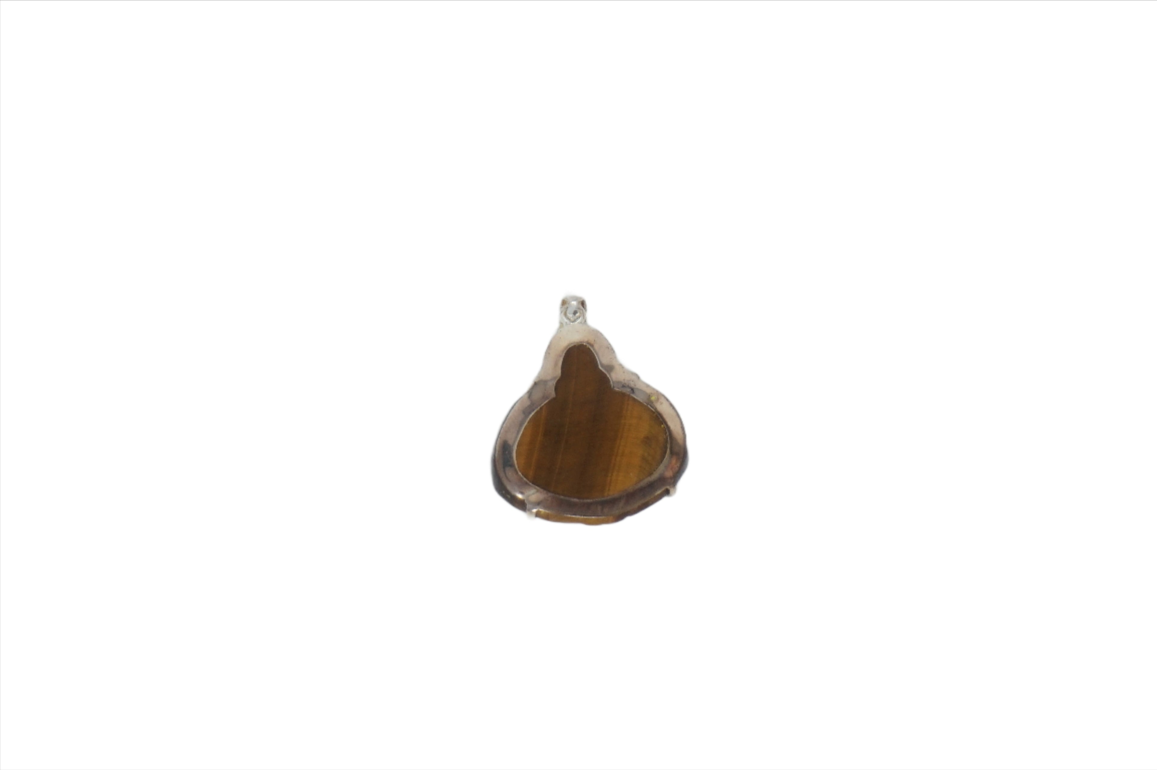 Sterling Silver Small Jade Buddha Pendant (With Prongs)