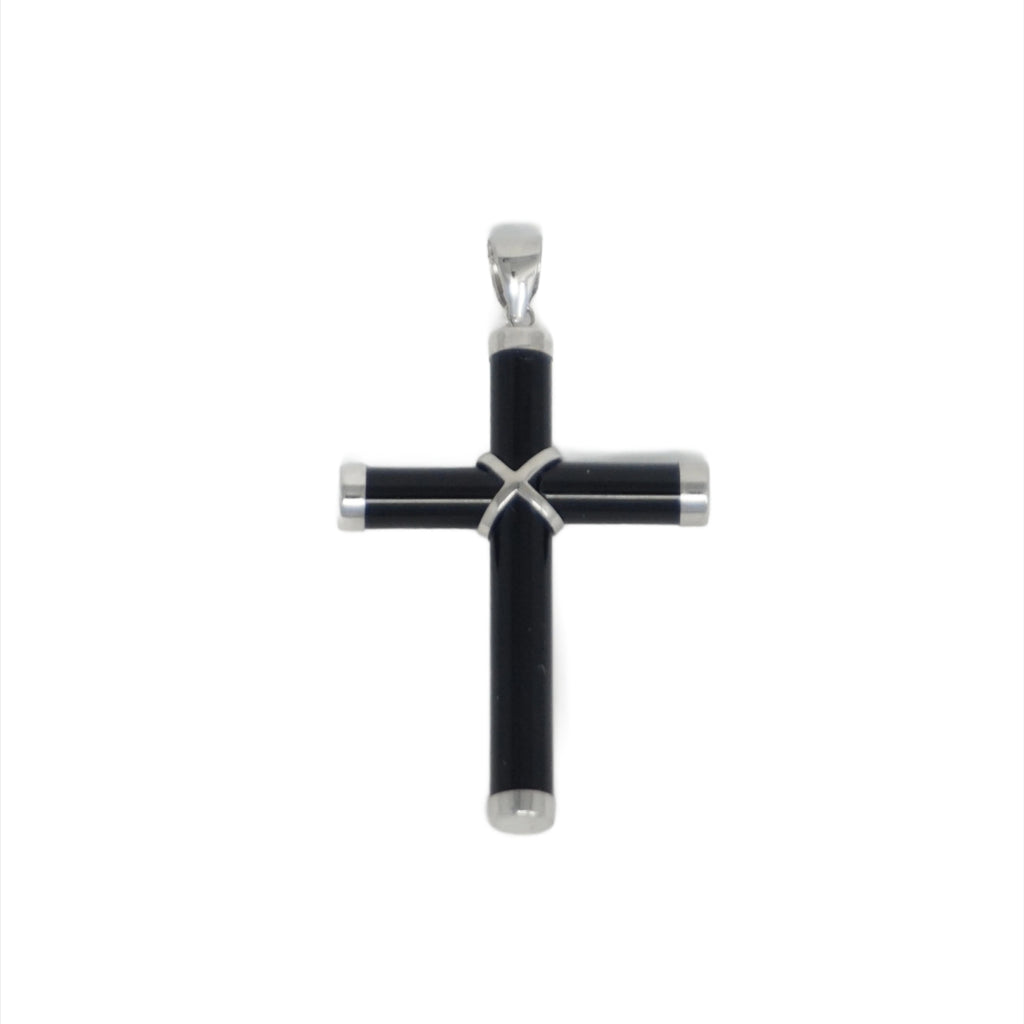 Sterling Silver Jade Cross Pendant (Medium)