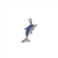 Sterling Silver Jade Flat Dolphin Pendant