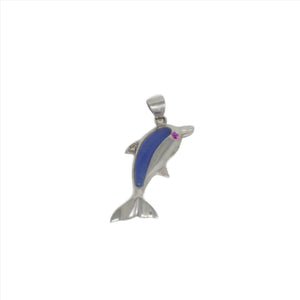 Sterling Silver Flat Dolphin Pendant