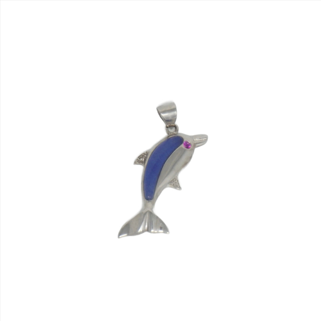 Sterling Silver Flat Dolphin Pendant