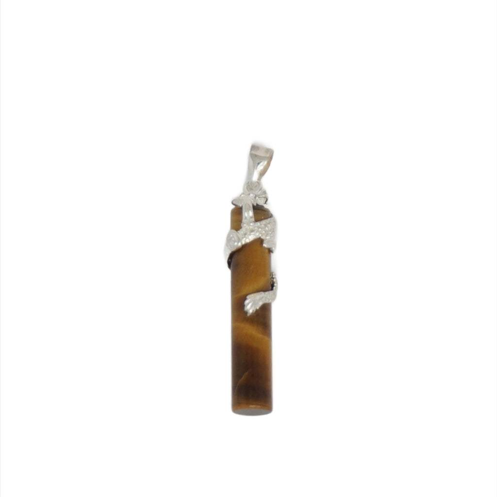 Sterling Silver Jade Dragon Stick Pendant