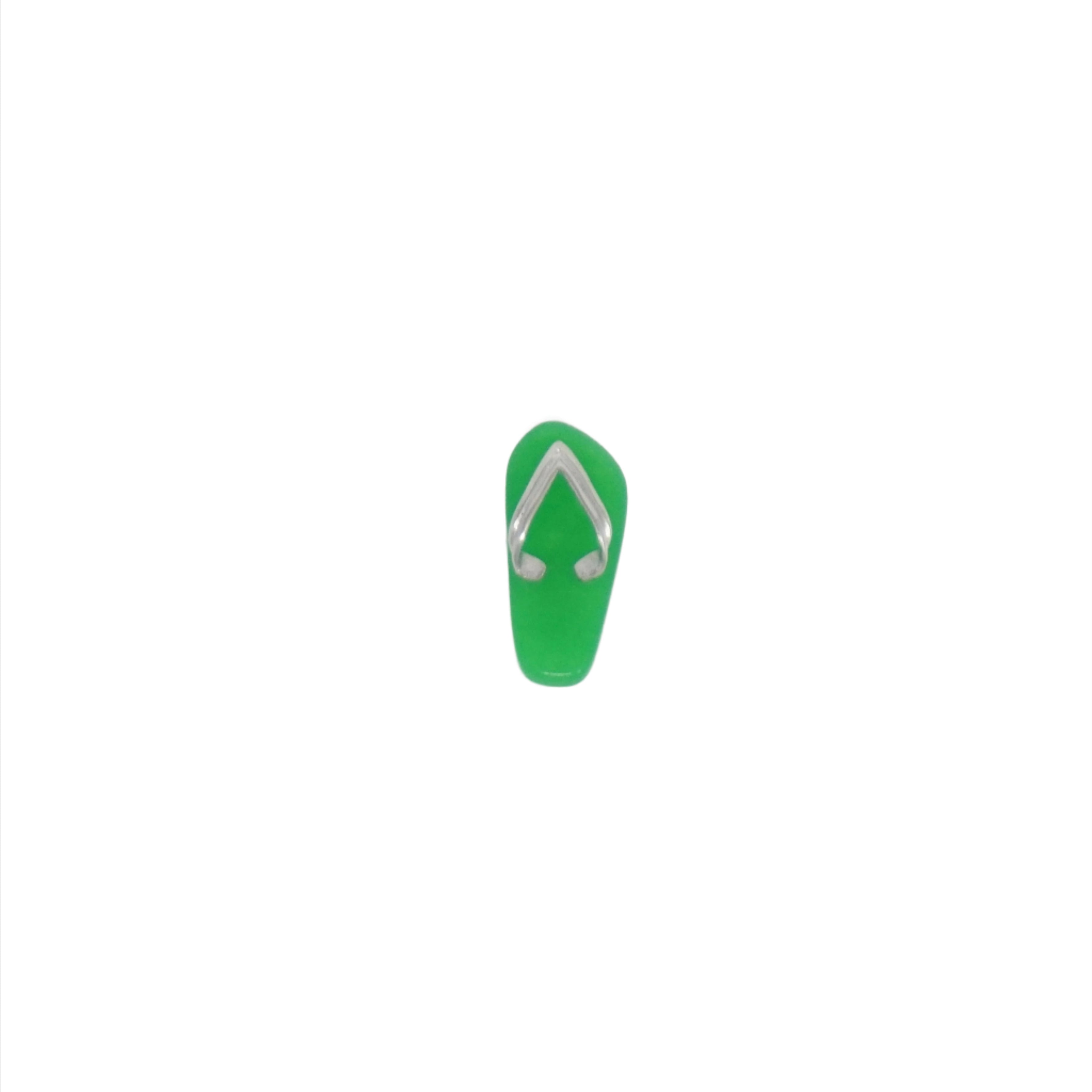 Sterling Silver Jade Flip Flop Pendant