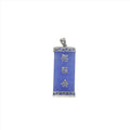Sterling Silver Jade Three-Character Good Luck Pendant (Medium)