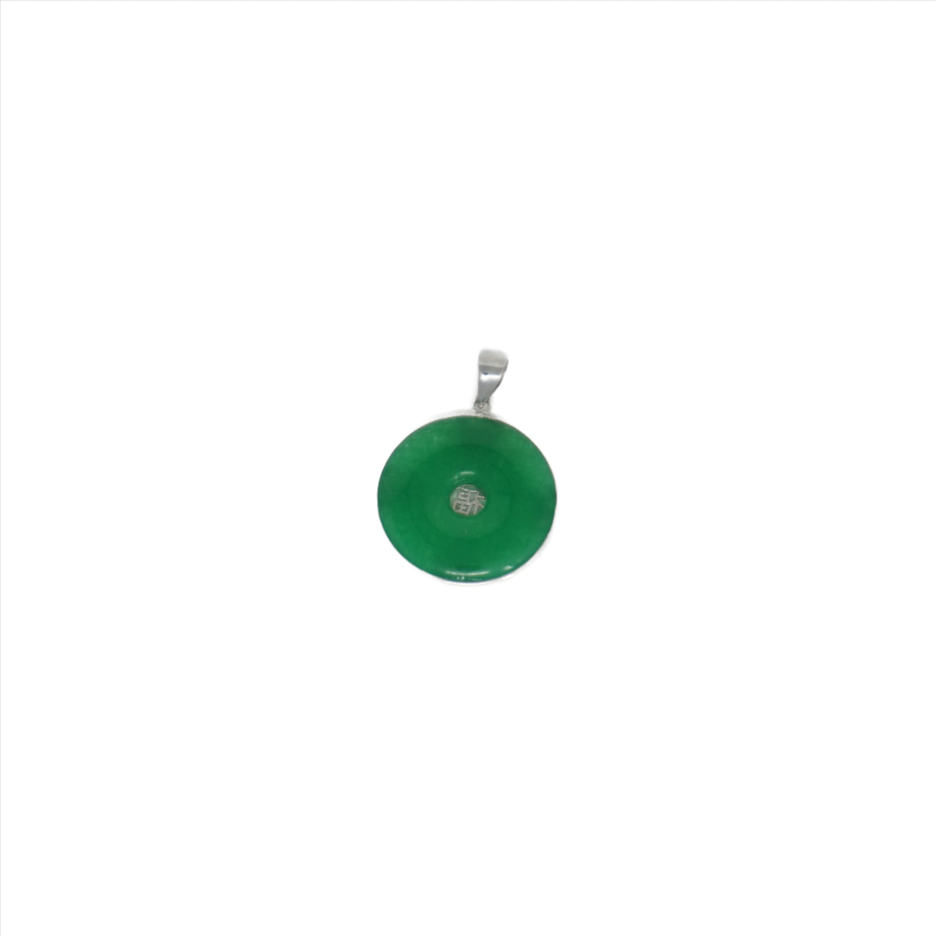 Sterling Silver Jade Good Luck Butterfly Bordered Pendant