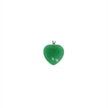 Sterling Silver Jade Heart-Shaped Pendant With Center Diamond