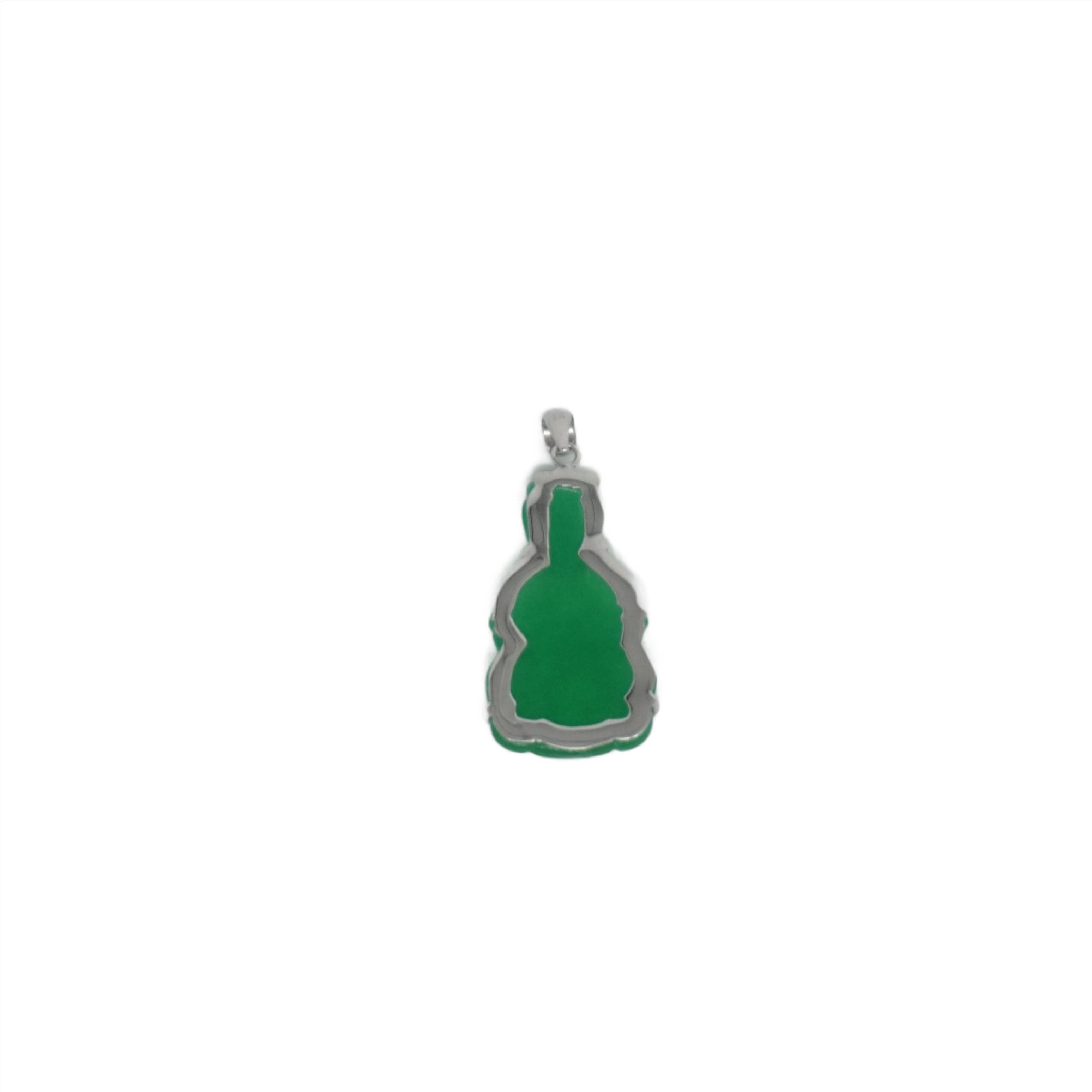 Sterling Silver GuanYin Pendant (Pronged)