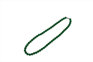 Sterling Silver Screw Lock Jade Beads Necklace