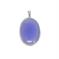 Sterling Silver Large Jade Oval Pendant