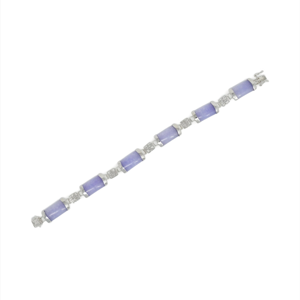 Sterling Silver Jade Good Luck Bracelet (6 Segments)